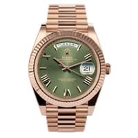 Inline - Anniversary Rolex DayDate in rose gold with olive green dial