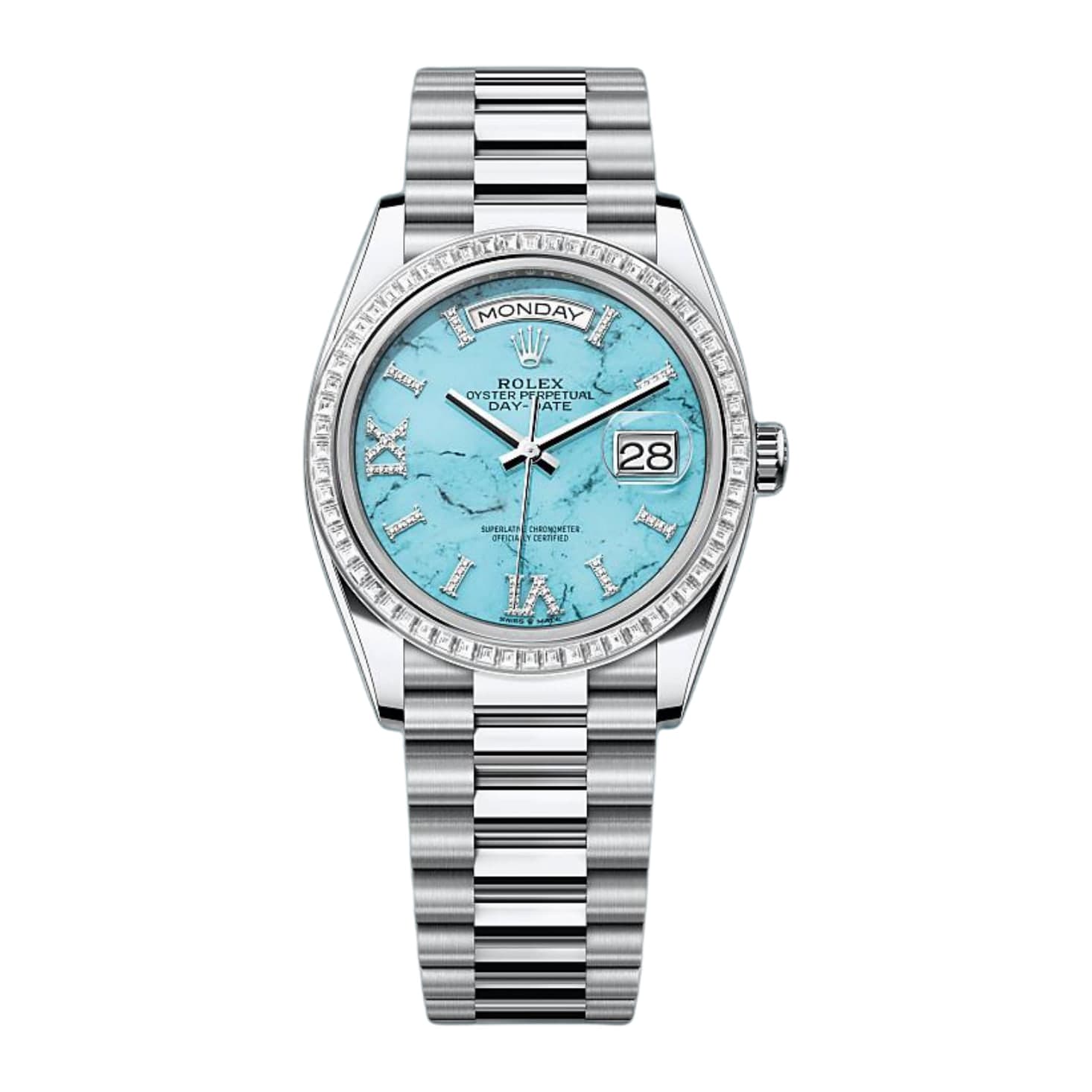 Rolex Day-Date Turquoise Ref. 128396TBR-016 · Platinum · 36mm