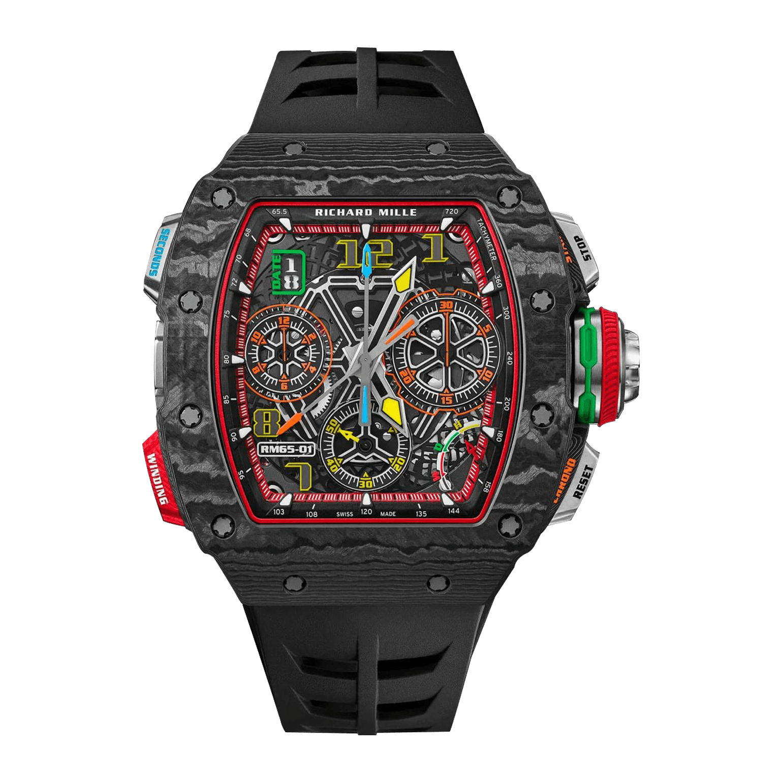 Richard Mille Split Second Chronograph Ref. RM65-01 · Carbon TPT® and Quartz TPT® · 44.5mm