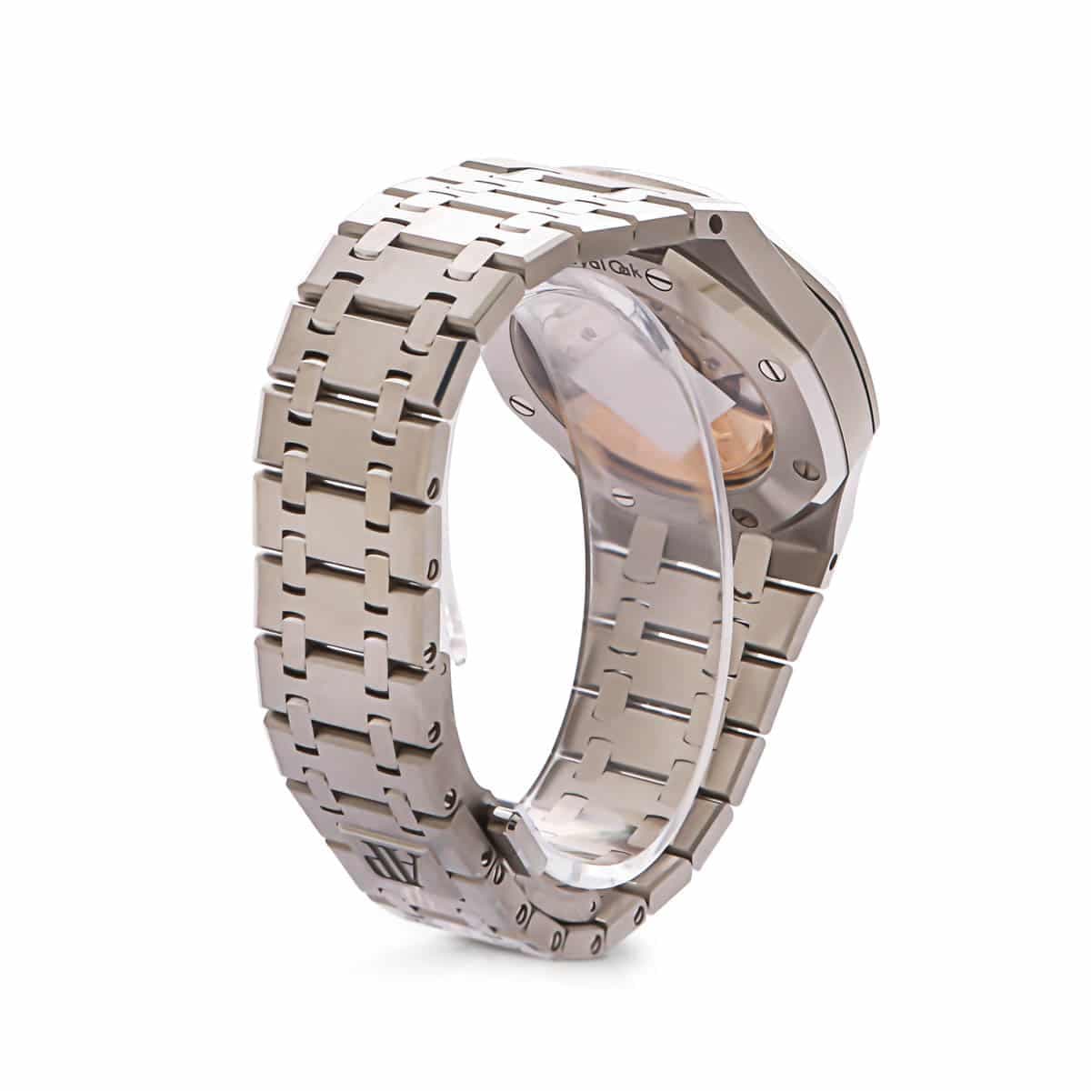 Audemars Piquet royal oak black dial & steel bracelet with diamond bezel