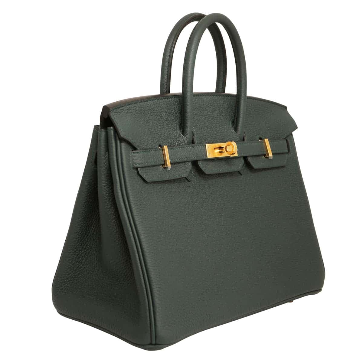 Hermes Birkin 25 togo vert cypress with rose hardware