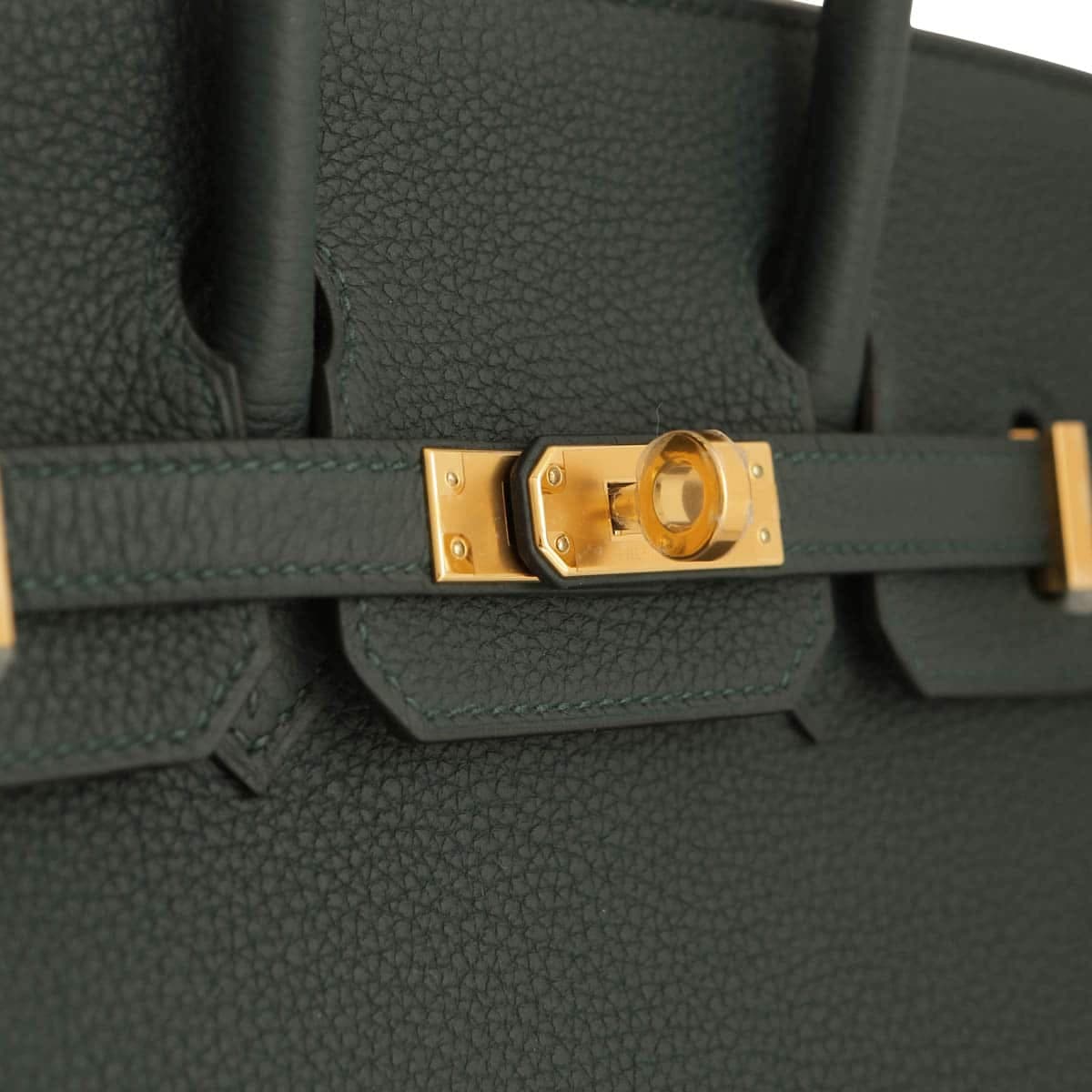 Hermes Birkin 25 togo vert cypress with rose gold plaque & touret