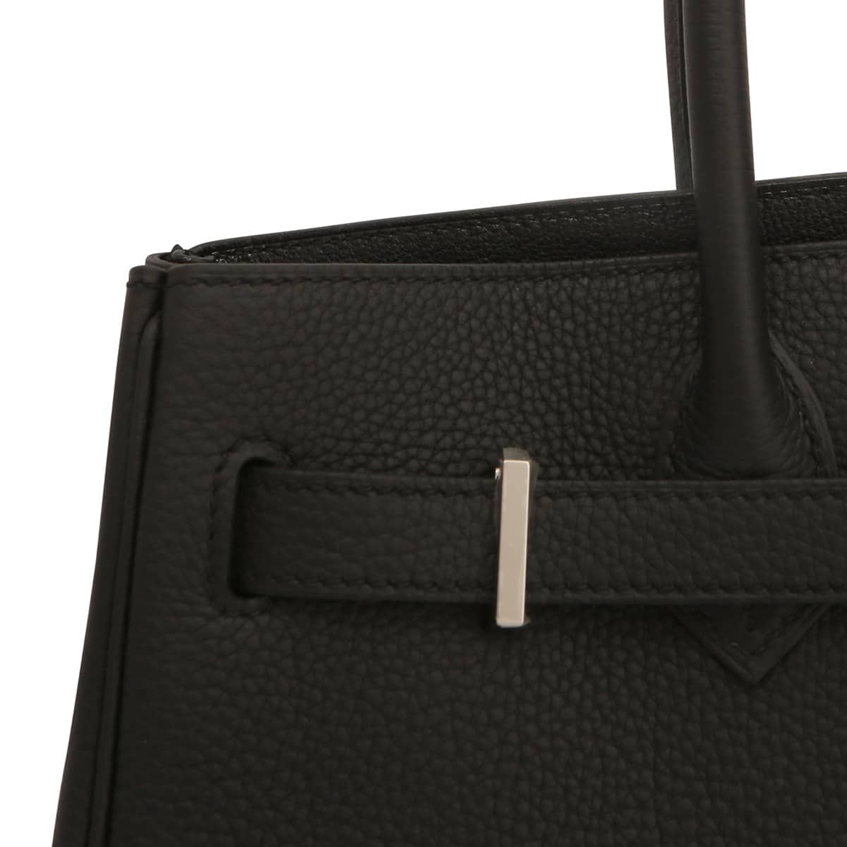 Hermes Birkin 30 black handbag with silver hardware