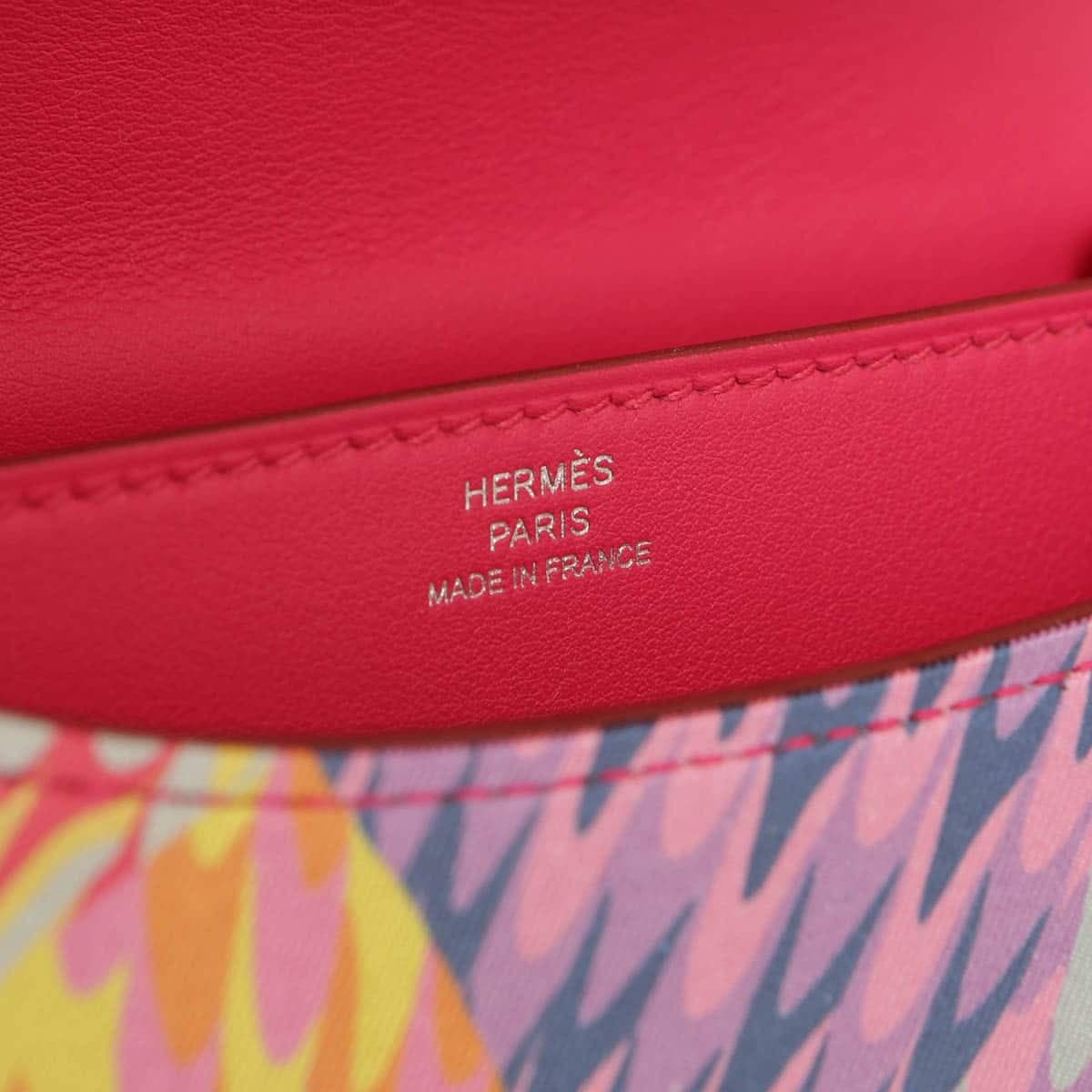 Hermes Constance silk print in fuchsia with stamp