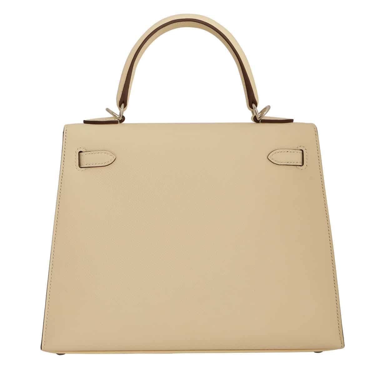 Hermes Kelly Sellier 25 epsom nata - back of bag