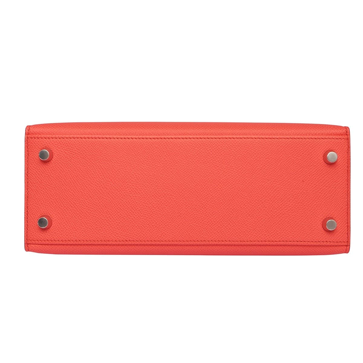 Hermes Kelly 25 handbag in Texas Rose colour with silver hardware.