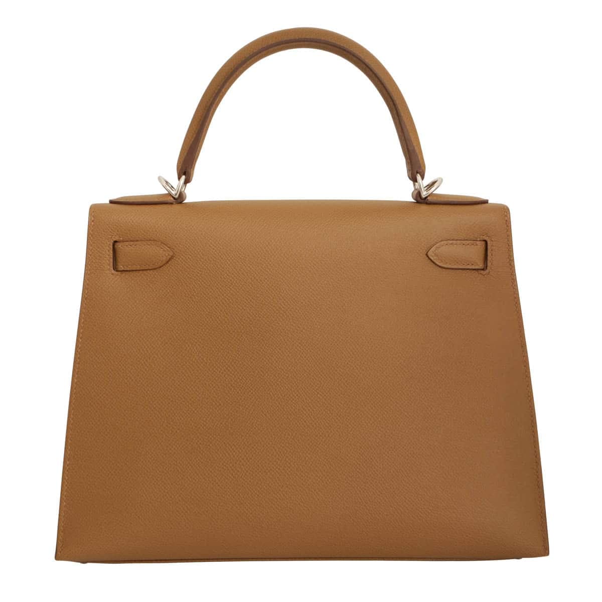 Hermes Kelly 28 epsom biscuit showing full back
