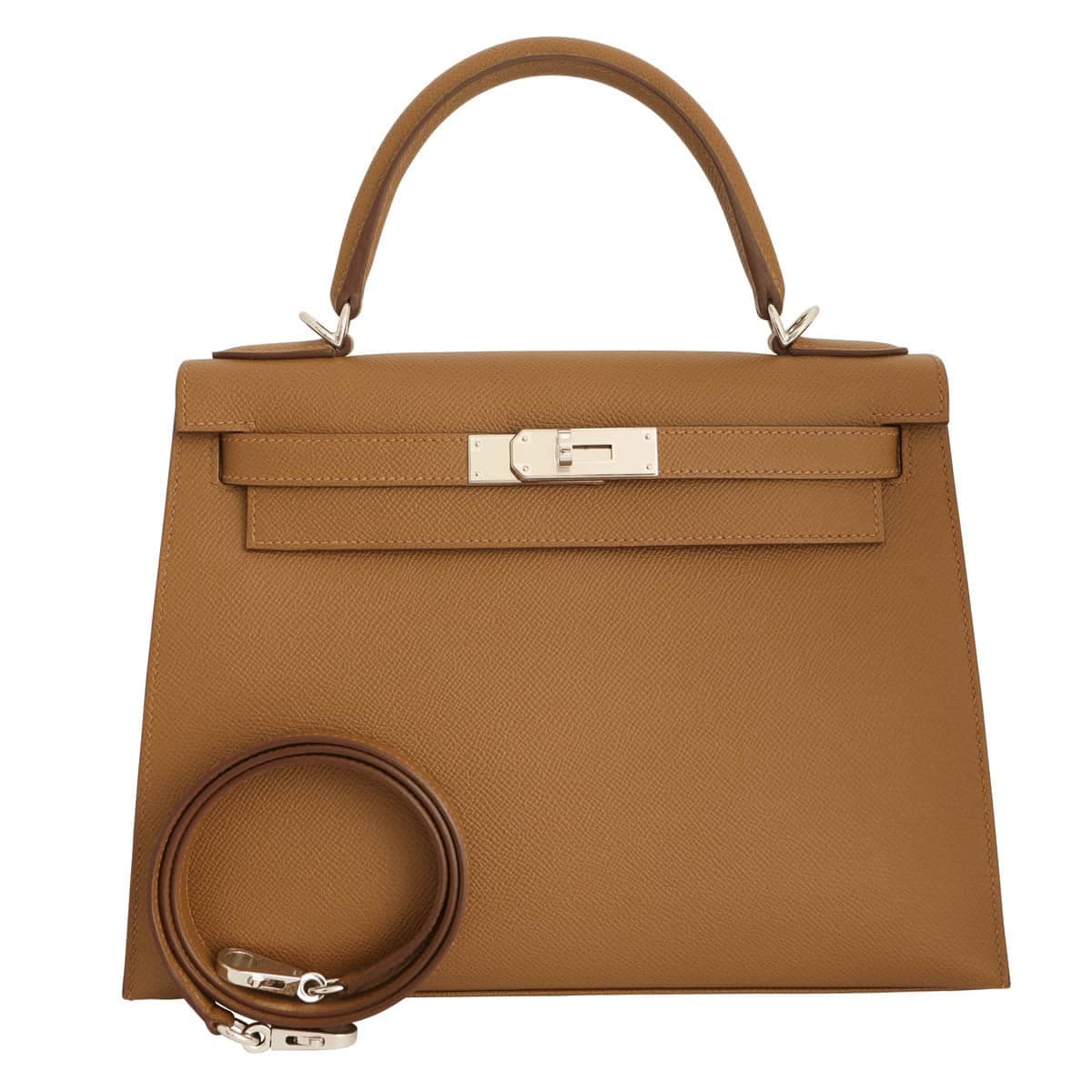 Hermes Kelly 28 epsom biscuit with palladium hardware & strap