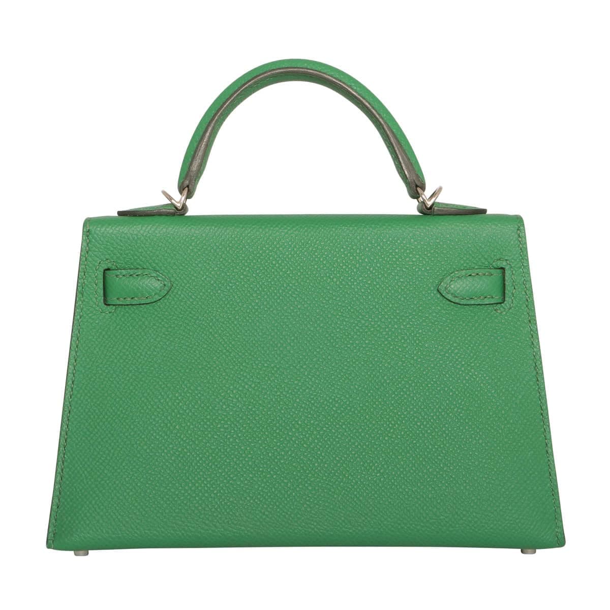 Hermes Kelly mini in cactus full back of bag