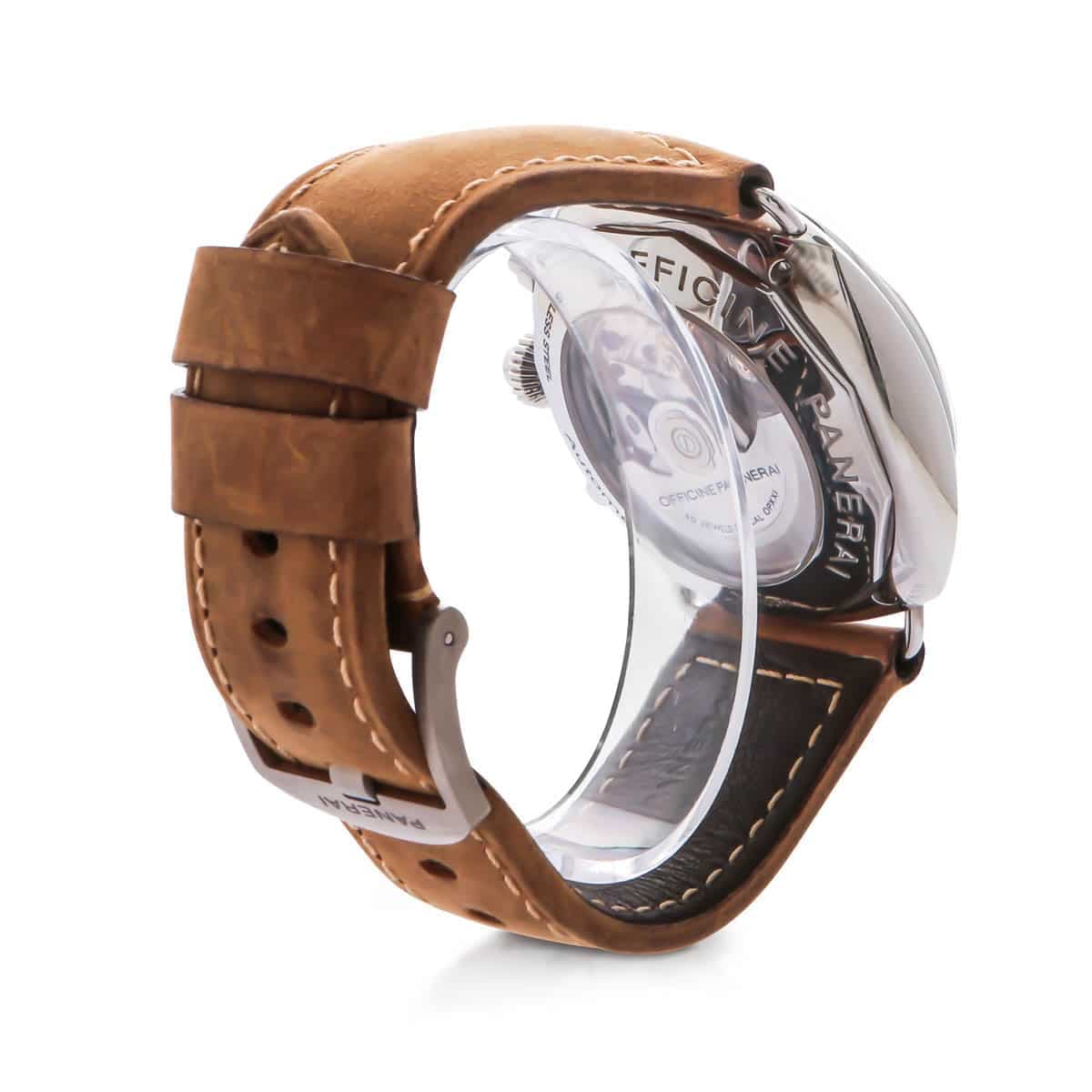 Panerai radiomir chronograph with black dial & brown leather strap