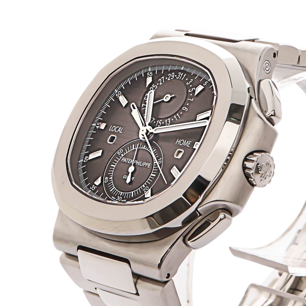 Patek Philippe nautilus chronograph in steel with black dial