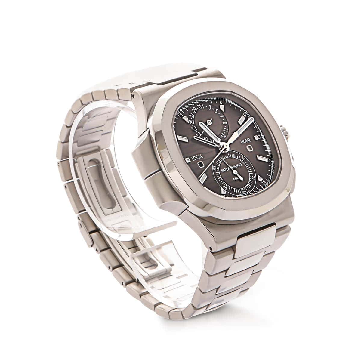 Patek Philippe nautilus chronograph in steel with black dial