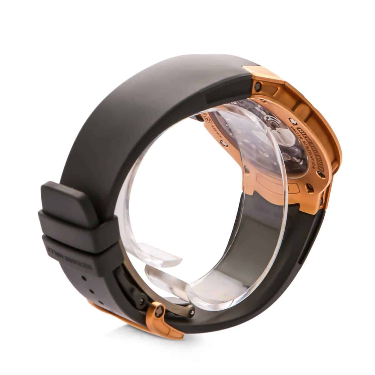 Richard Mille with rose gold bezel, rubber bracelet