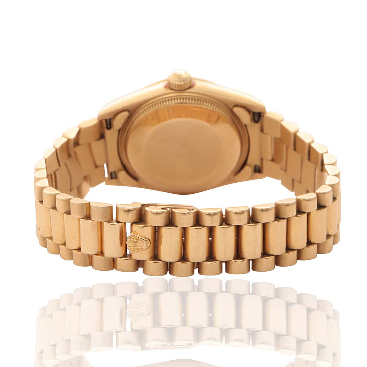 Rolex date just 31 mm 68278 yellow gold blue diamond dial clasp