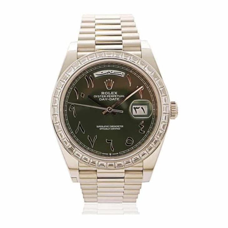 Rolex Day-Date Green Arabic Dial Ref. 228396TBR · Platinum · 40mm