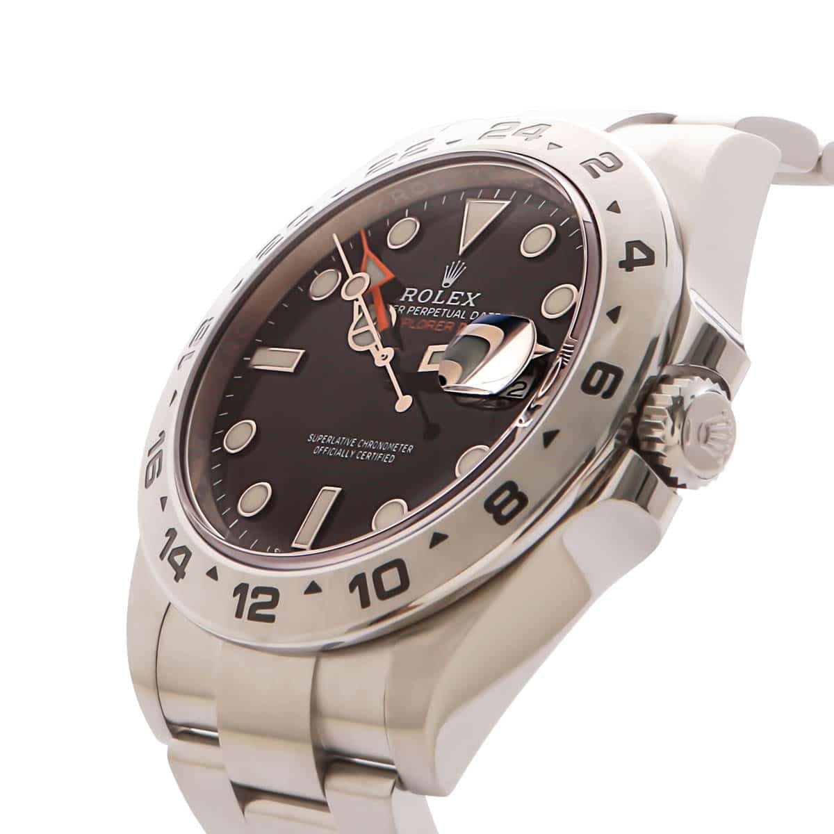 rolex-explorer-II-steel-42mm-black-dial-216570-crown