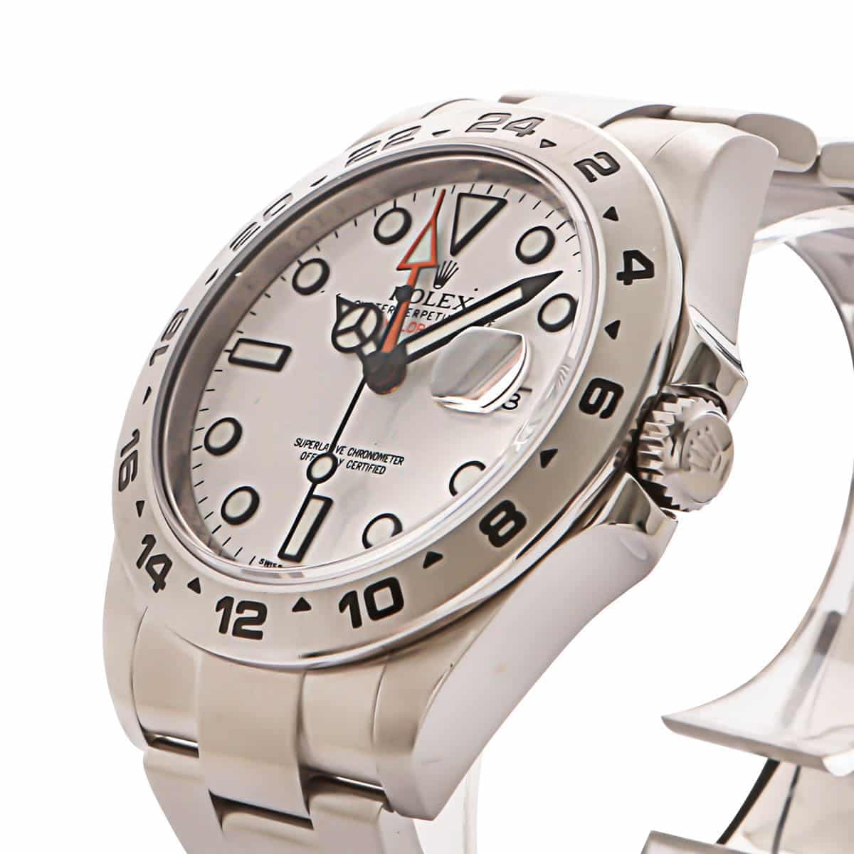 rolex-explorer-II-steel-42mm-white-dial-216570-crown