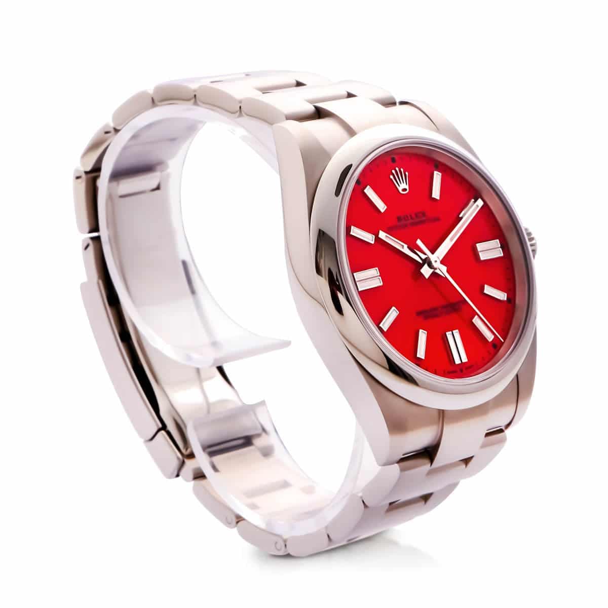 rolex-oyster-perpetual-steel-41mm-red-dial-124300-side