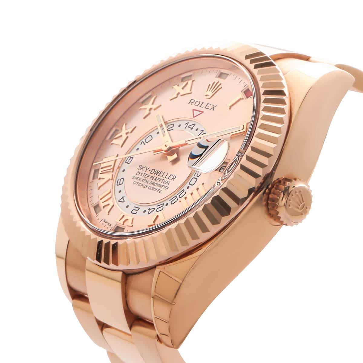 rolex-sky-dweller-42mm-rose-gold-42mm-sundust-dial-326935-crown