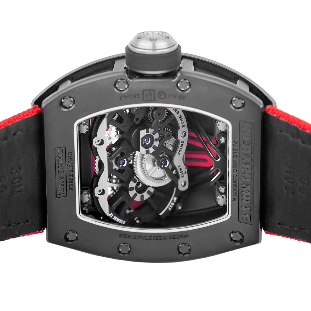 Richard Mille RM053 Skeletonised titanium back case.