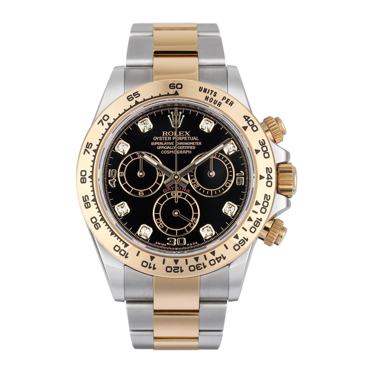 Rolex Daytona Black Diamond Dial Ref. 116503 · Steel and Yellow Gold · 40mm