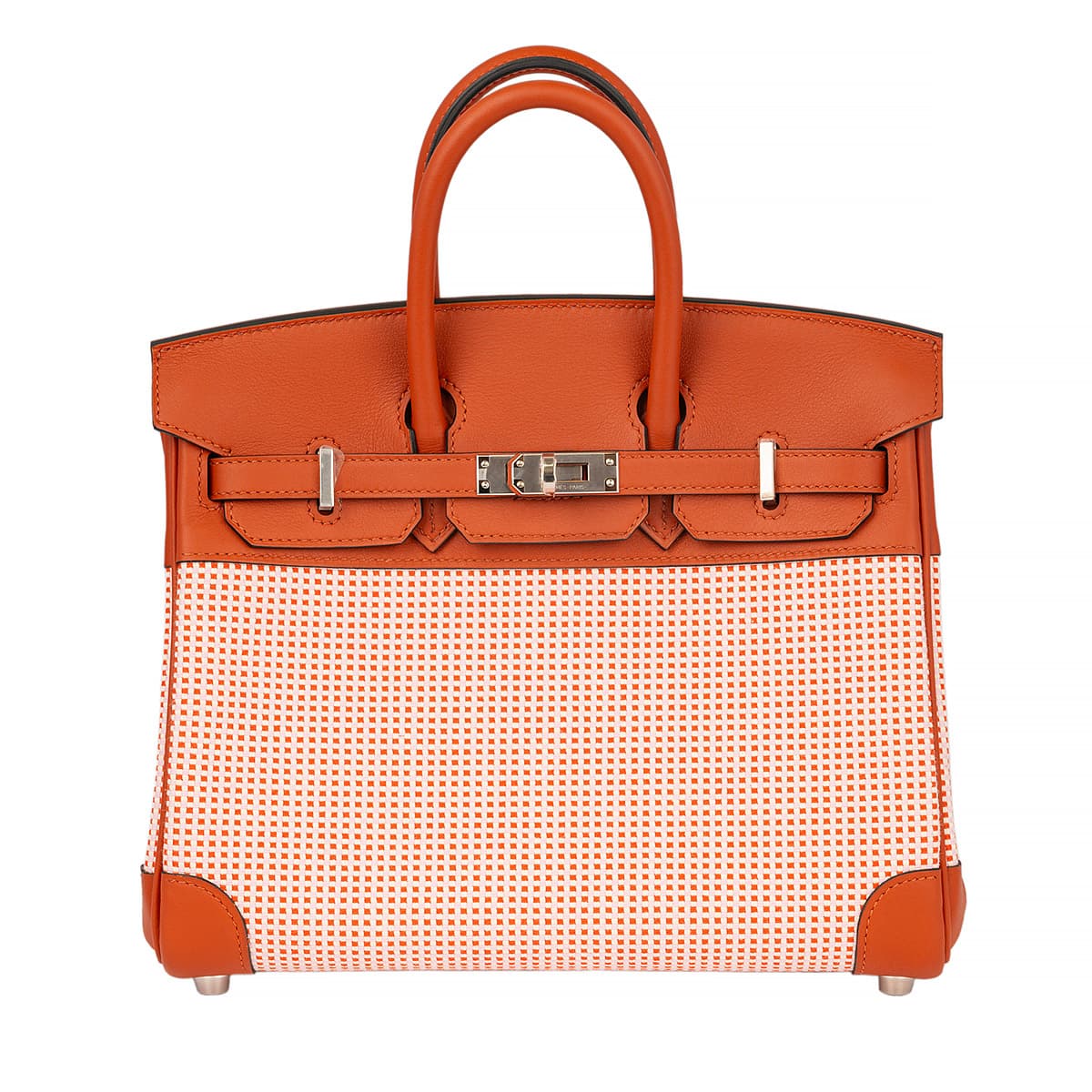 Hermès Birkin 25 Brique Mauve Swift · Ecru, Brique and Mauve Sylvestre · Palladium hardware