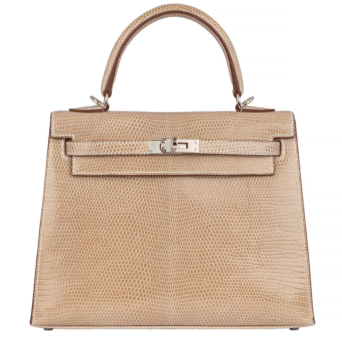 Hermès Kelly 25 Lizard Gris Ficelle Lizard · Gris Ficelle · Palladium hardware