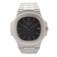 Front view of of the Patek Philippe Nautilus 5711/1A with blue dial and steel case