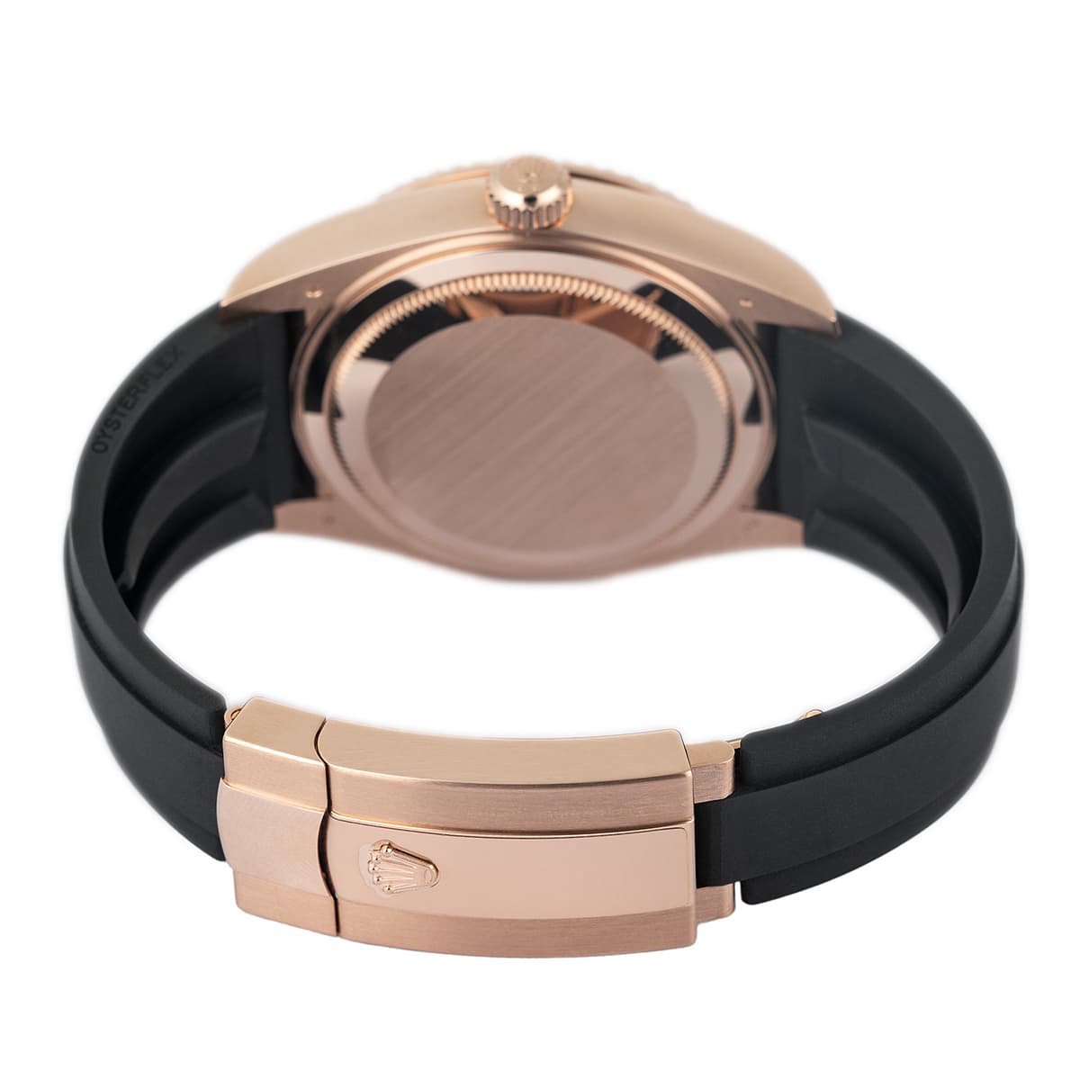 rose gold clasp black rubber bracelet