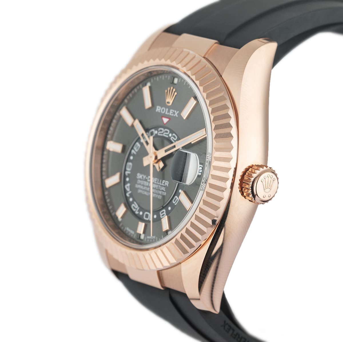 skydweller rose gold oysterflex strap