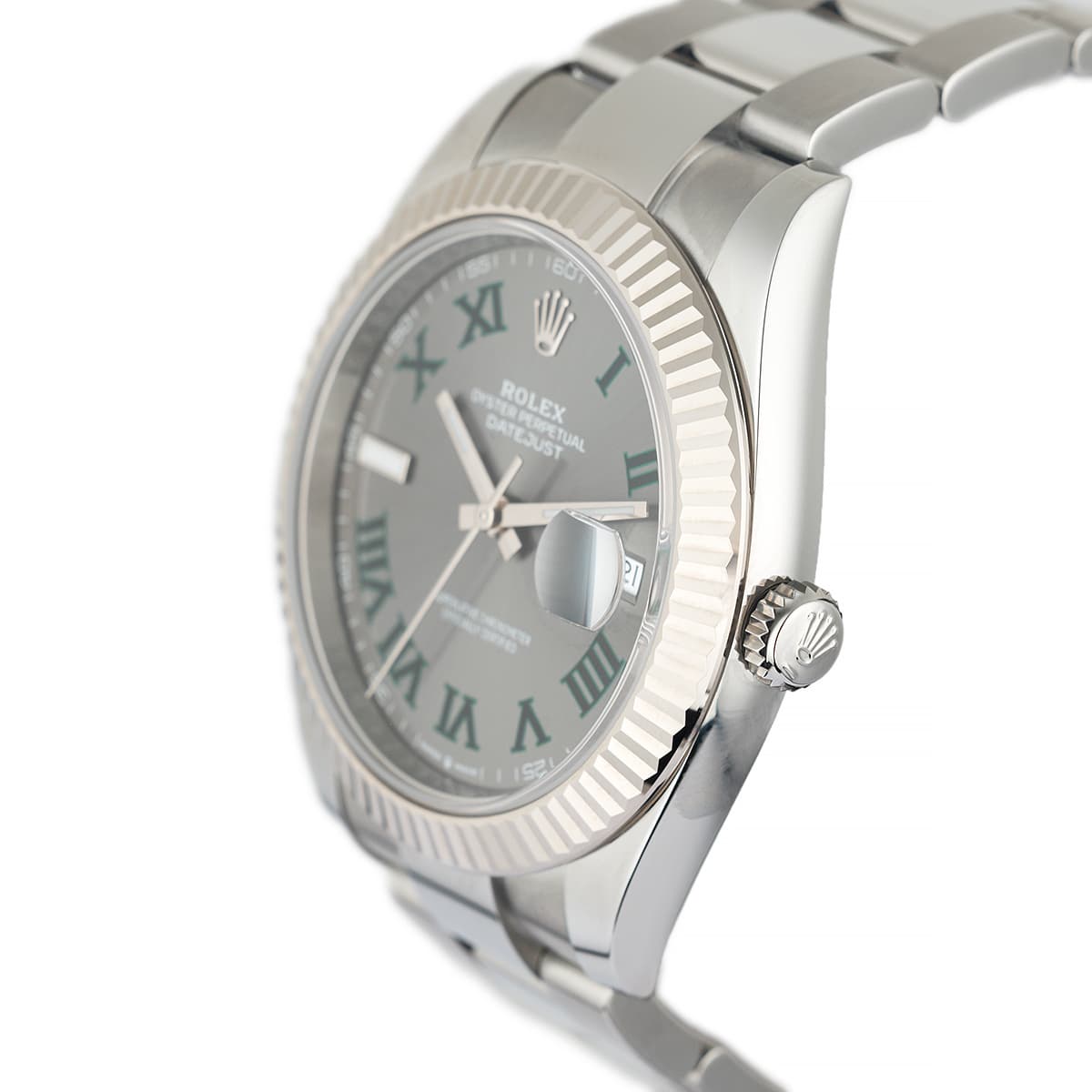 side view of rolex crown