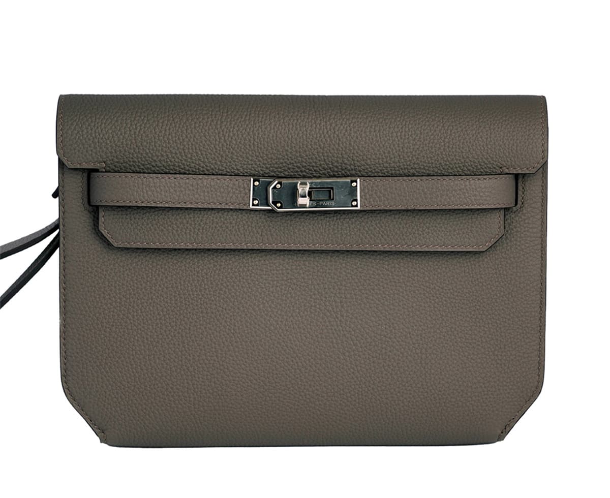 Hermès Depeches 25 Gris Etaine Togo · Gris Etaine · Palladium hardware