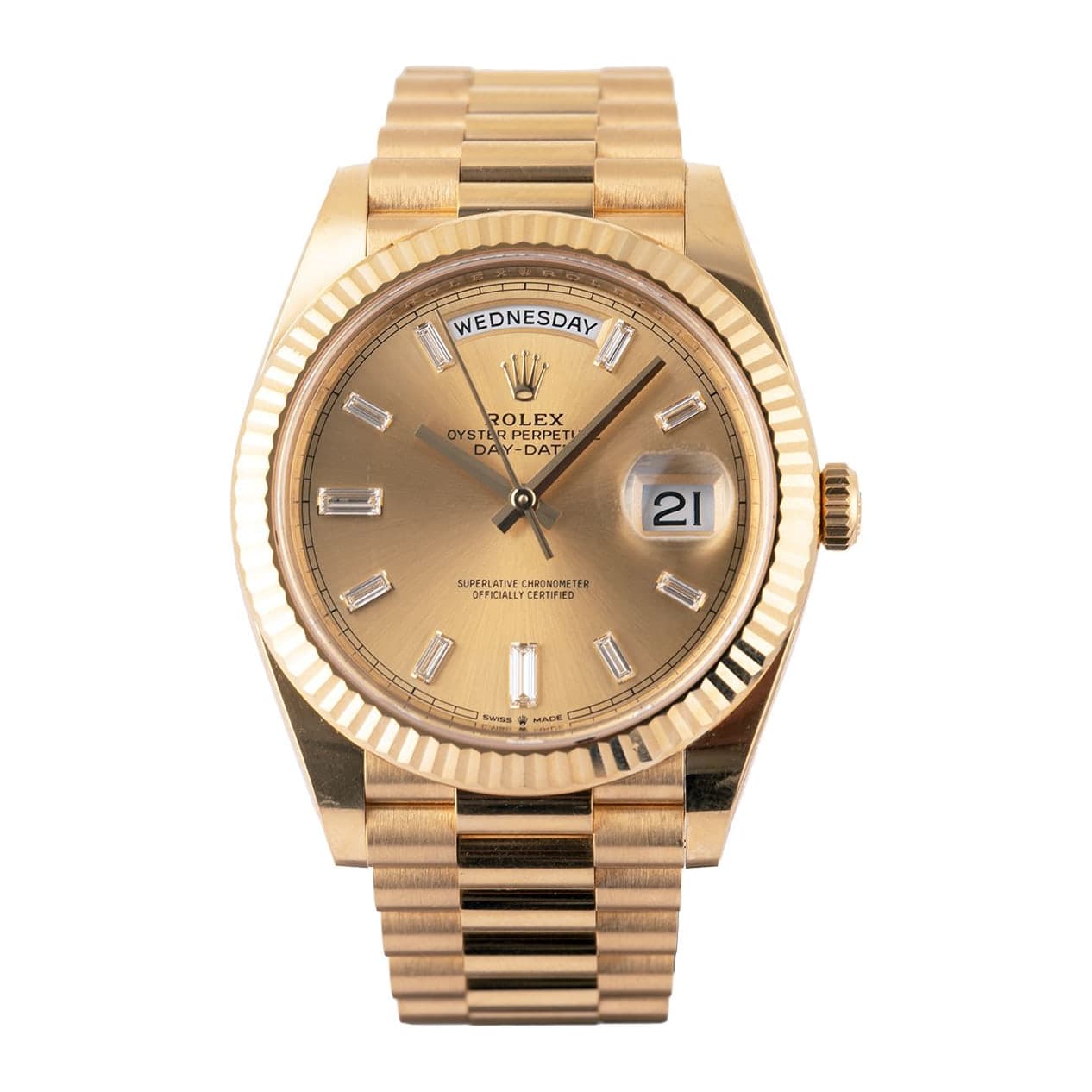Rolex Day-Date Champagne Baguette Dial Ref. 228238 · 18ct Yellow Gold · 40mm