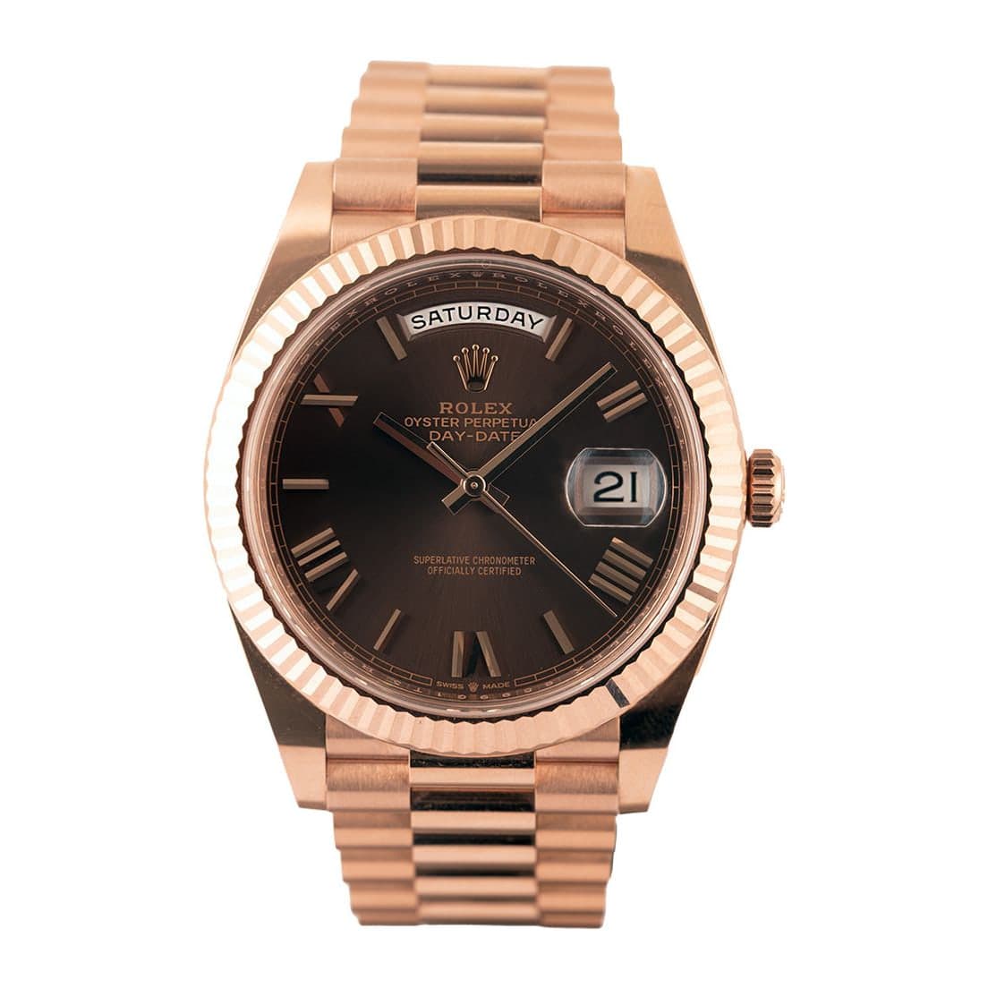 Rolex Day-Date Chocolate Dial Ref. 228235 · Rose Gold · 40mm