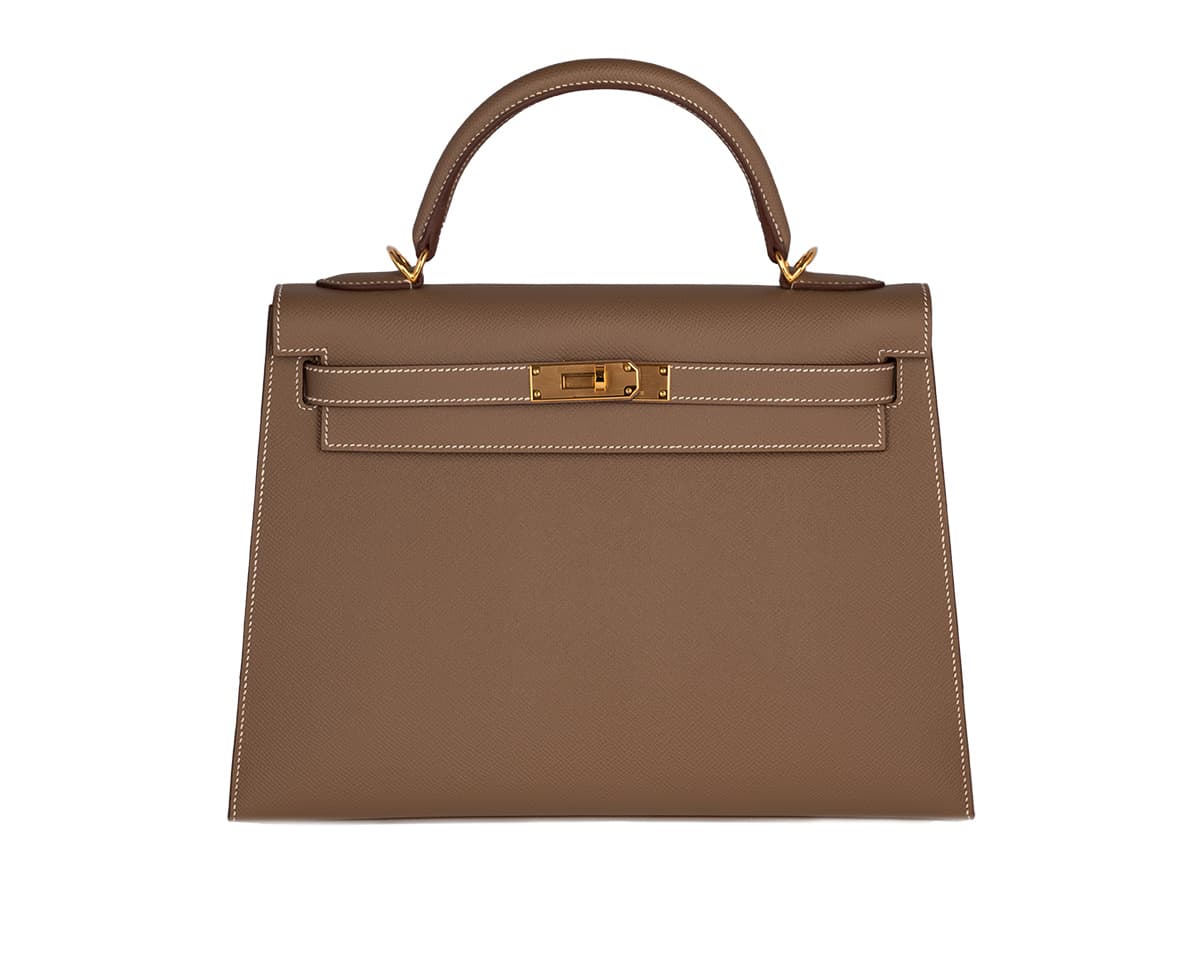 Hermès Kelly 32 Etoupe Epsom · Etoupe · Gold hardware