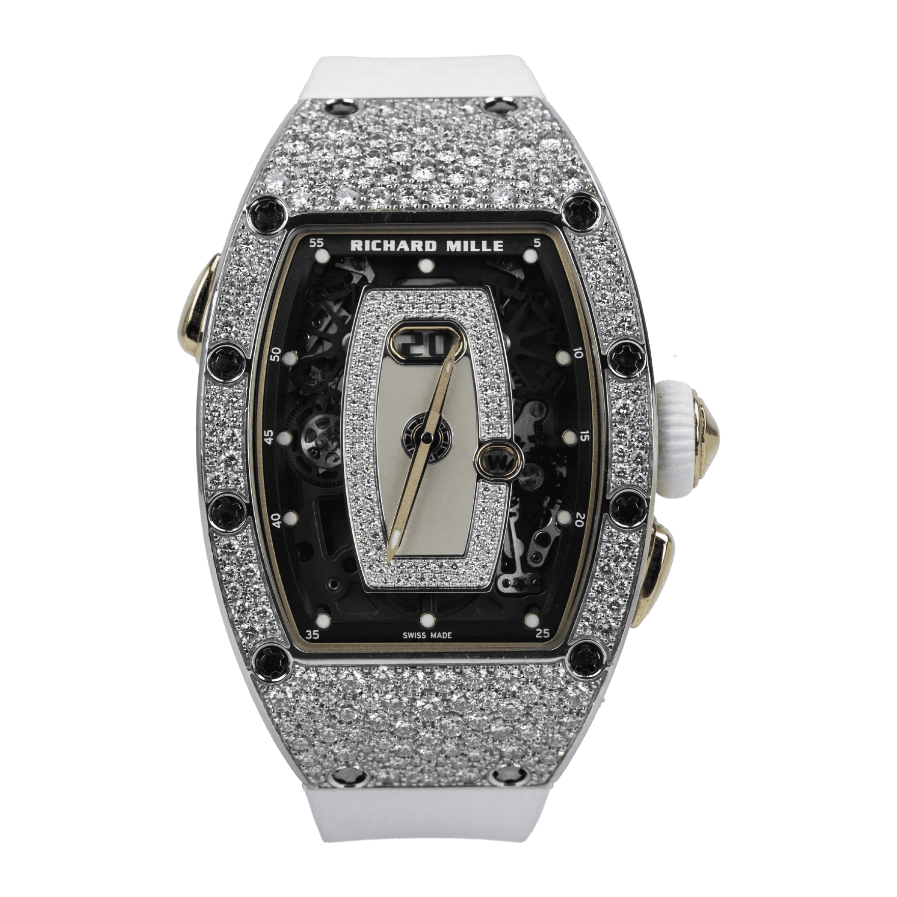Richard Mille MOP Snow Diamond Ref. RM037 · White Gold with Snow Set Diamonds · 52.63 x 34.40mm