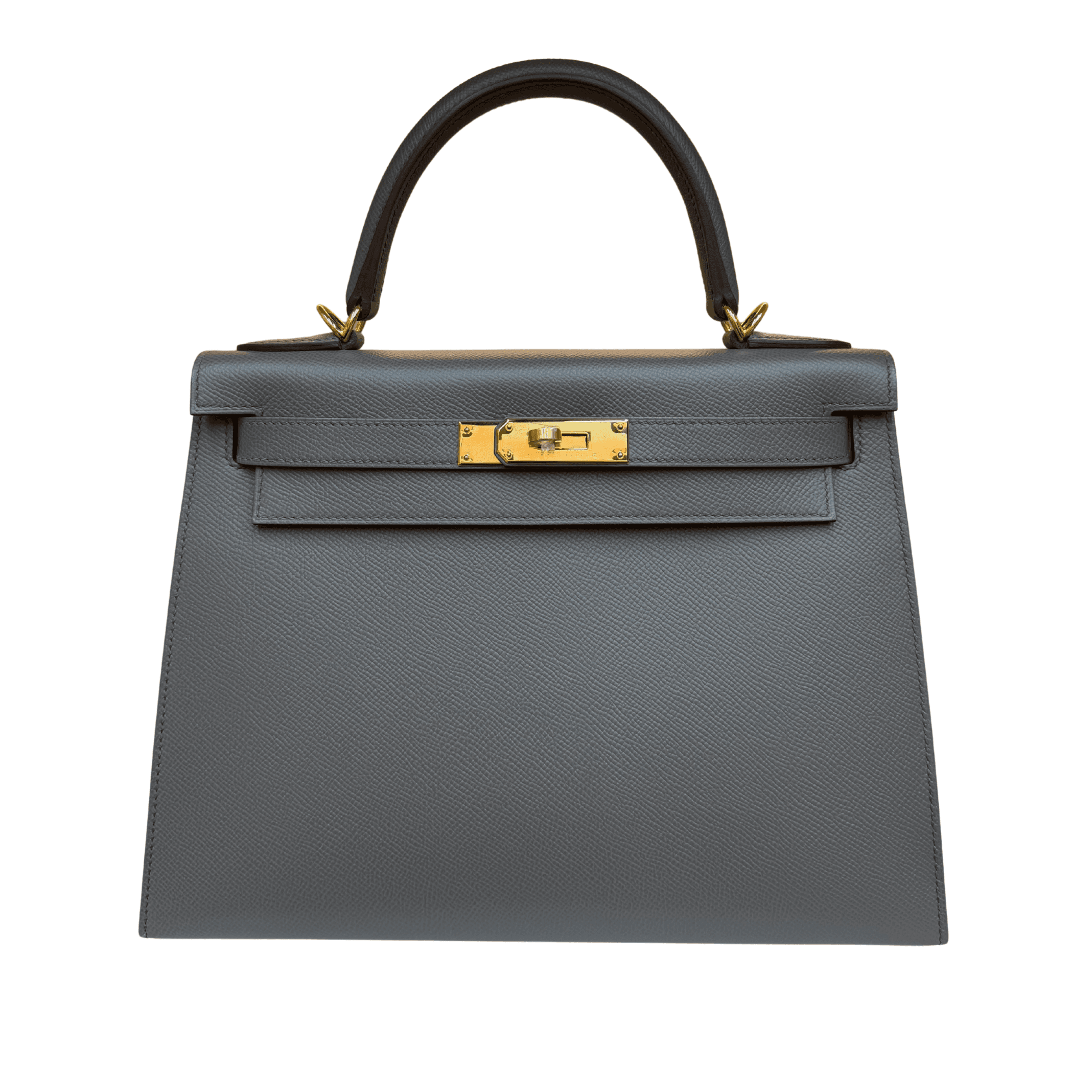 Hermès Kelly 28 Sellier Epsom Gris Etain Epsom · Gris Étain · Gold hardware