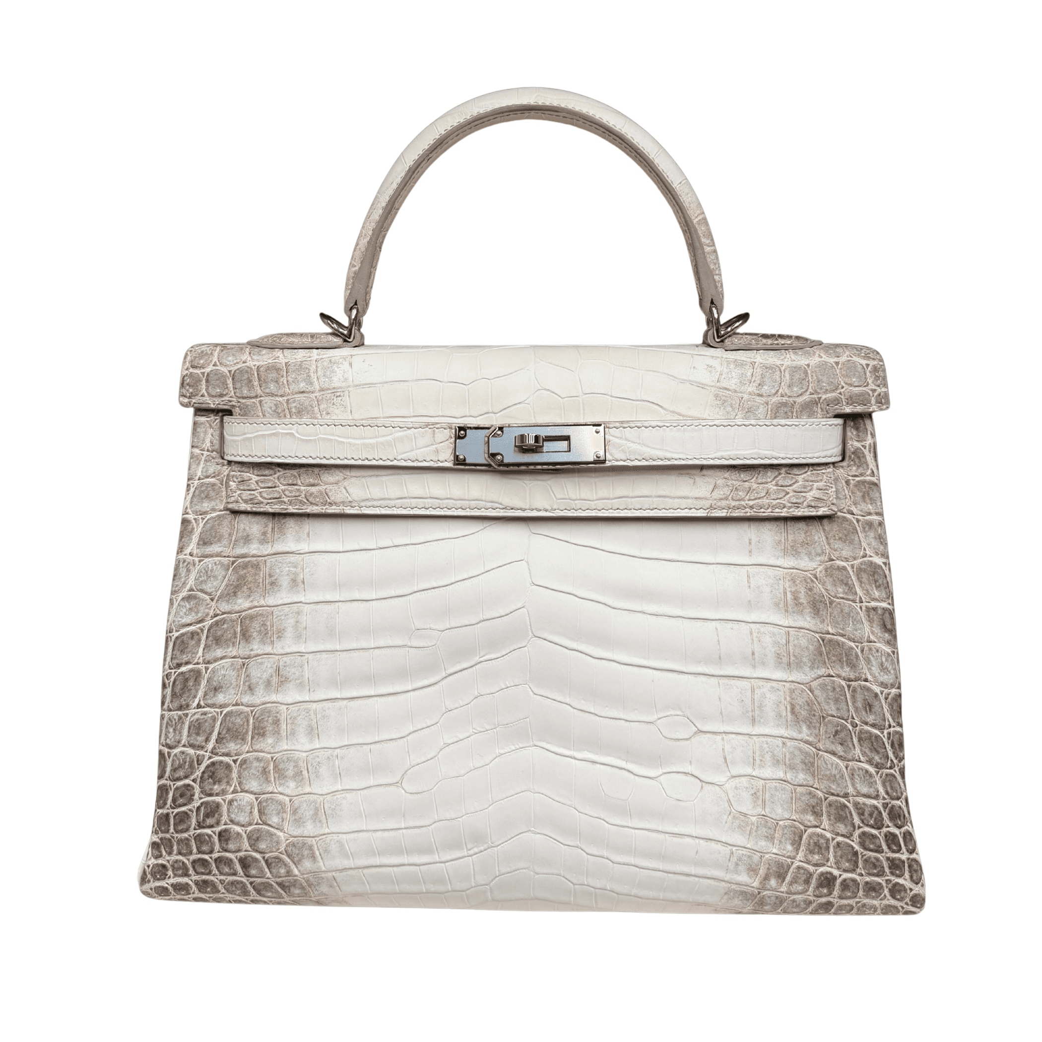 Hermès Kelly 32 Retourne Crocodile Niloticus Blanc Himalaya Crocodile · Himalaya · Palladium hardware