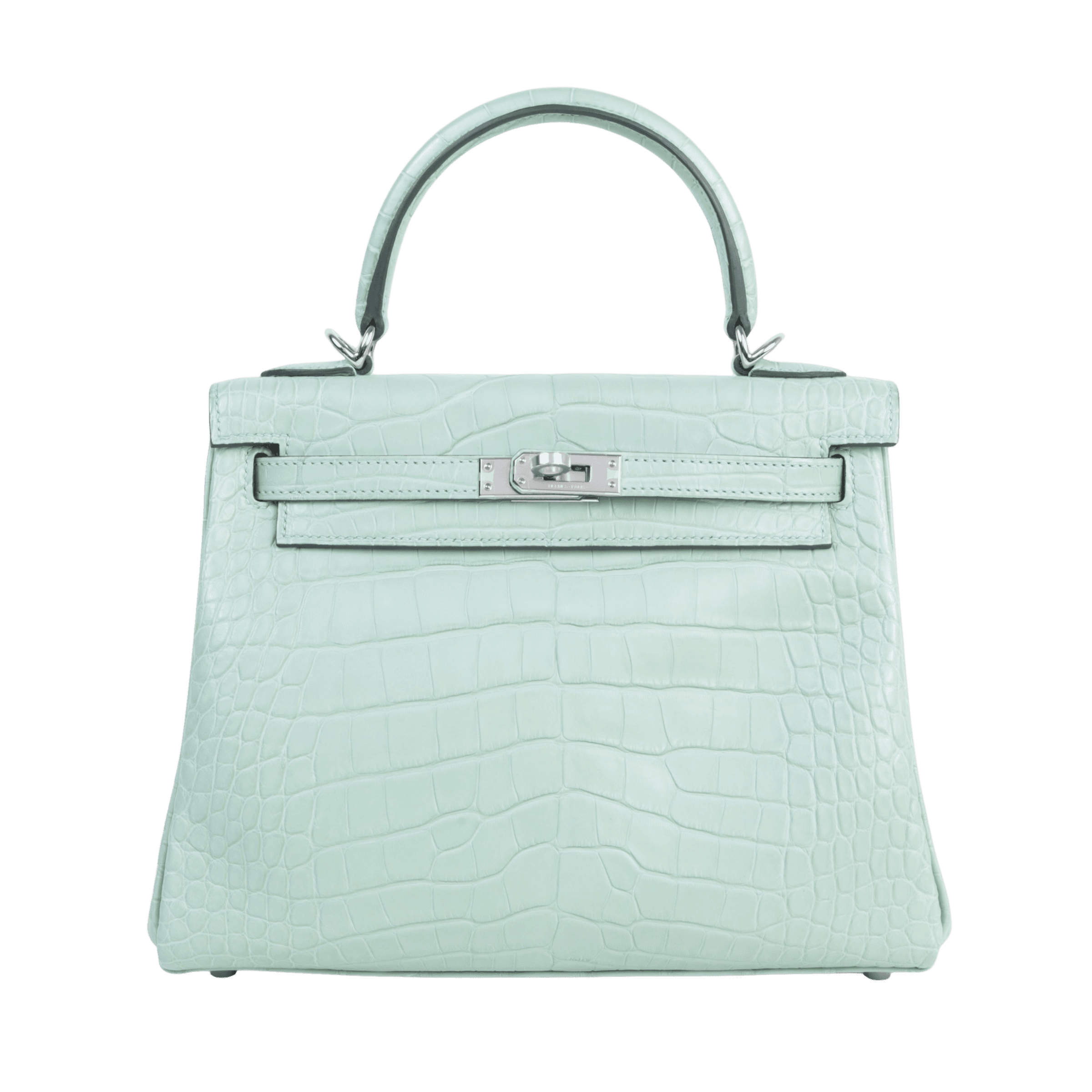 Hermès Kelly 25 Retourne Vert D'Eau Matte Alligator Kelly · Vert D'eau · Palladium hardware
