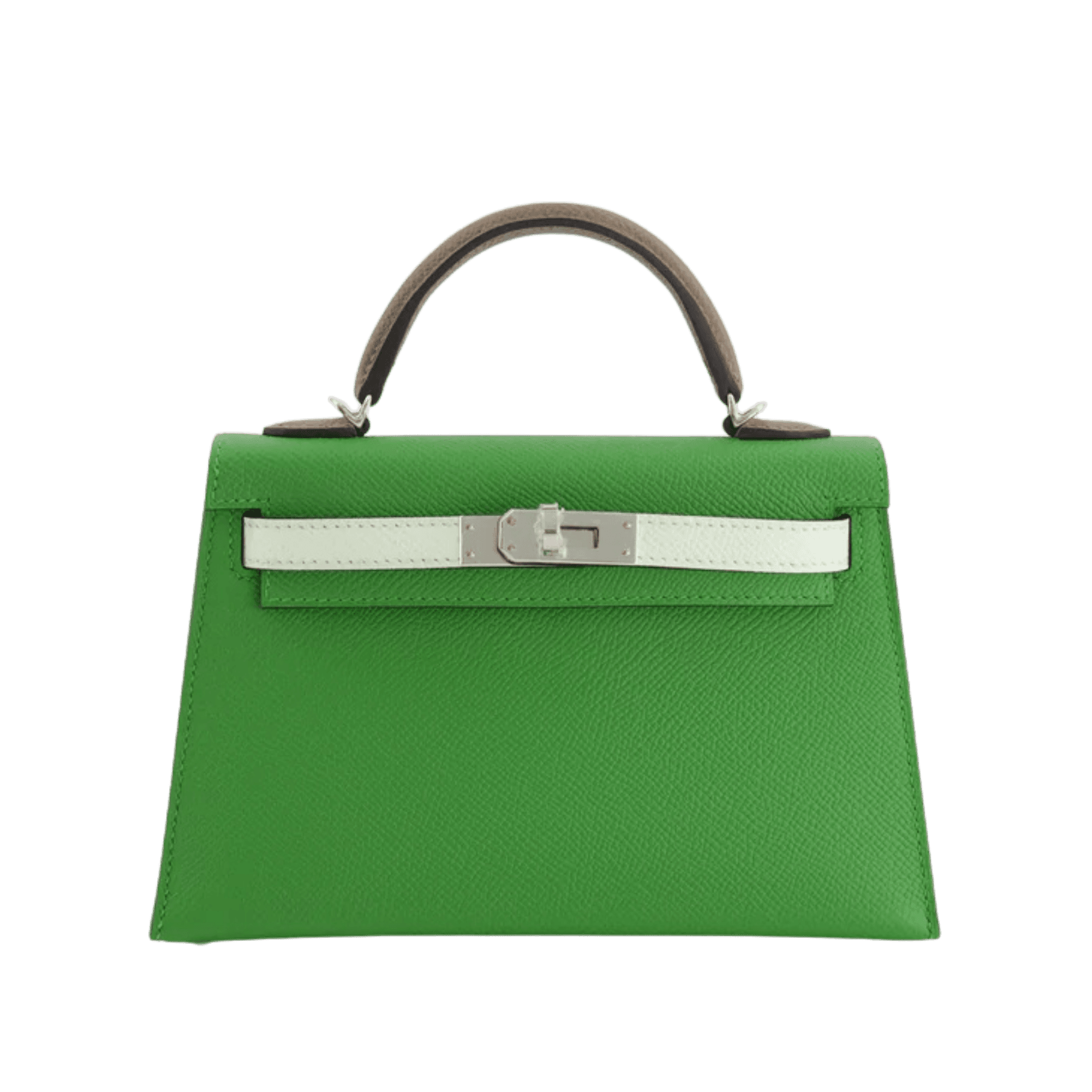 Hermès ‘Mini’ Kelly 20 Epsom Tri Colour Epsom · Vert Yucca/Vert Fizz/Etoupe · Palladium hardware