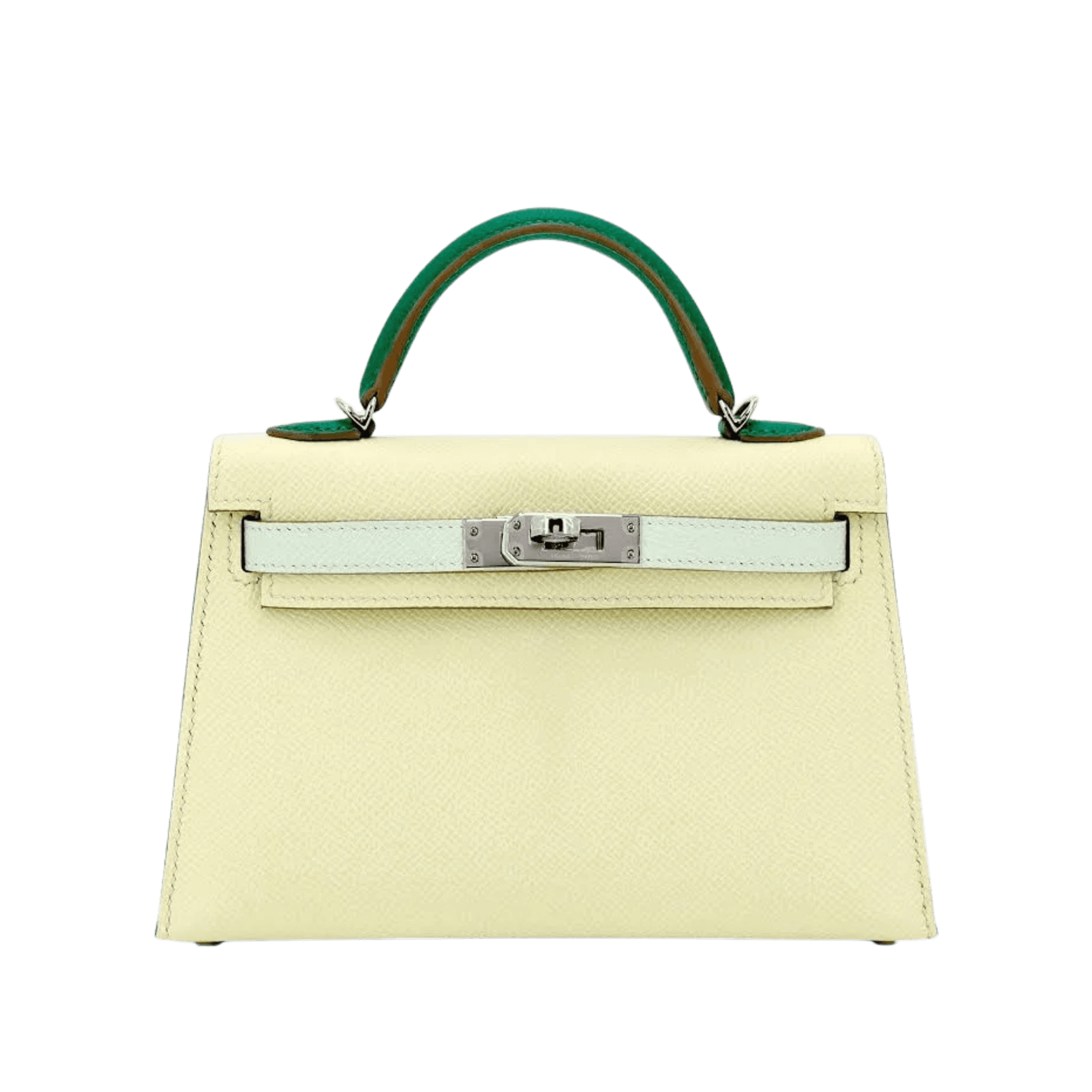 Hermès Mini Kelly Epsom Jaune Milton/Vert Fizz/Vert Vertigo Epsom · Jaune Milton/Vert Fizz/Vert Vertigo · Palladium hardware
