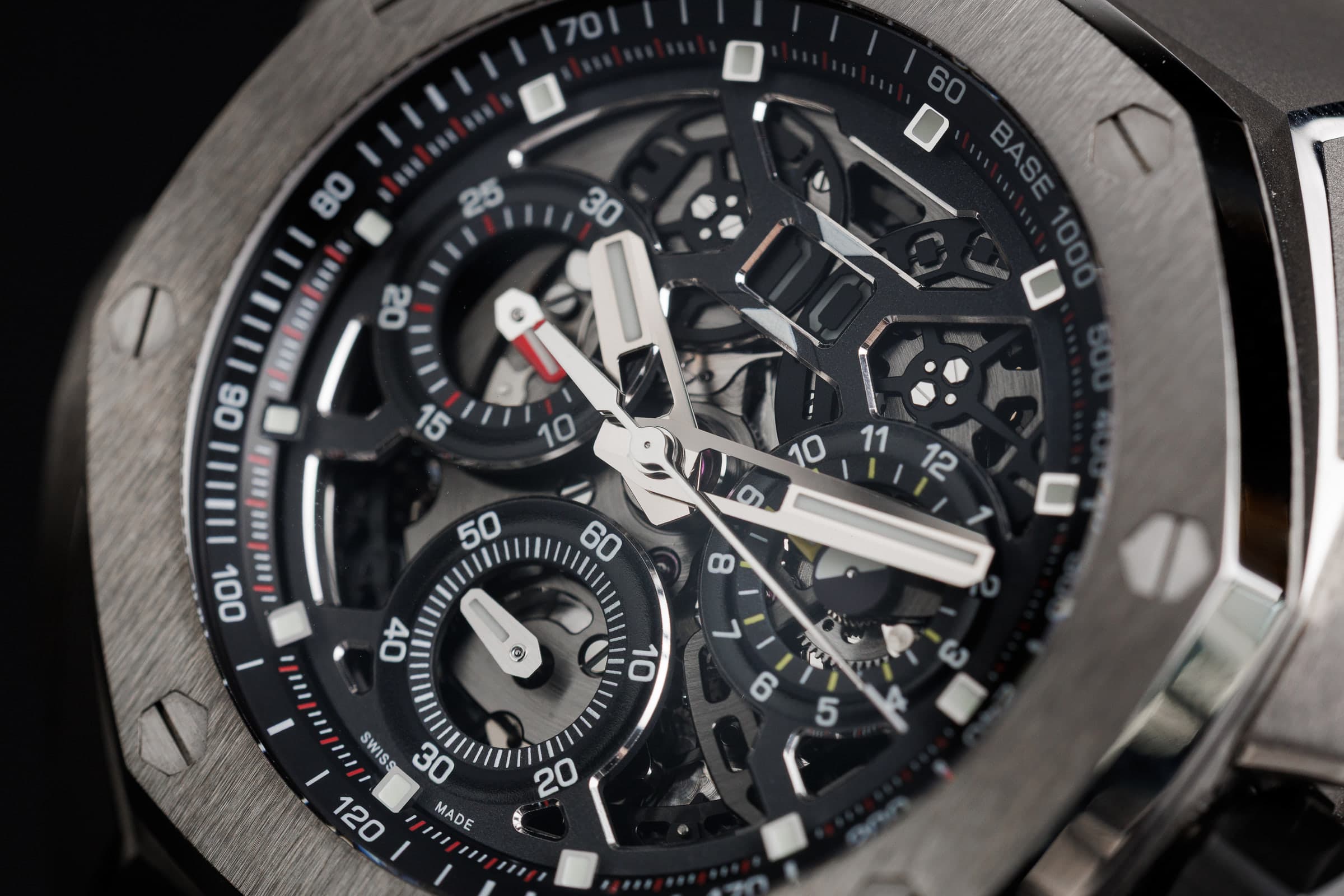 Audemars Piguet Royal Oak Offshore 26650TI in titanium, openworked dial