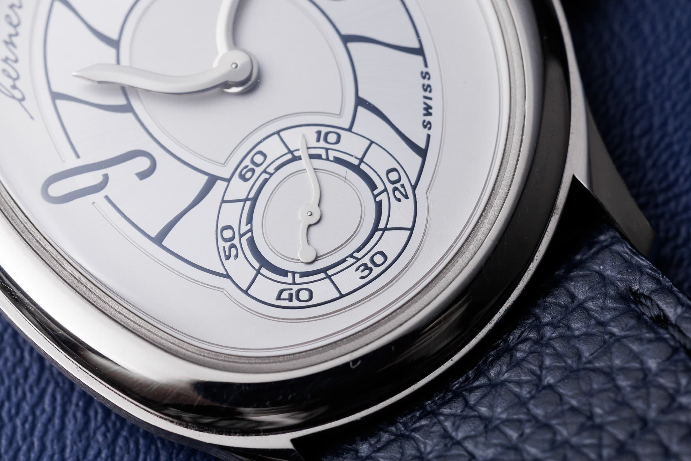 Berneron Mirage 3438MS.W01 in white gold, dial detail