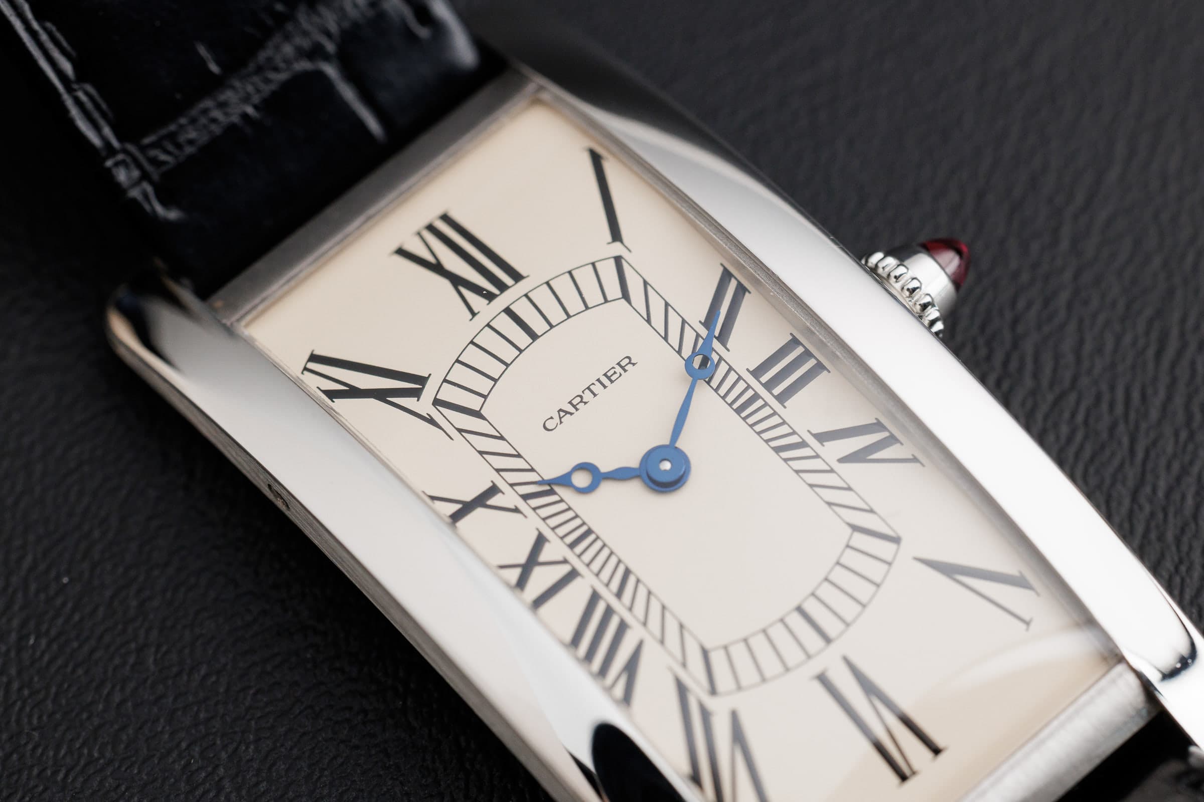 Cartier Tank Cintrée in platinum, Roman numeral dial