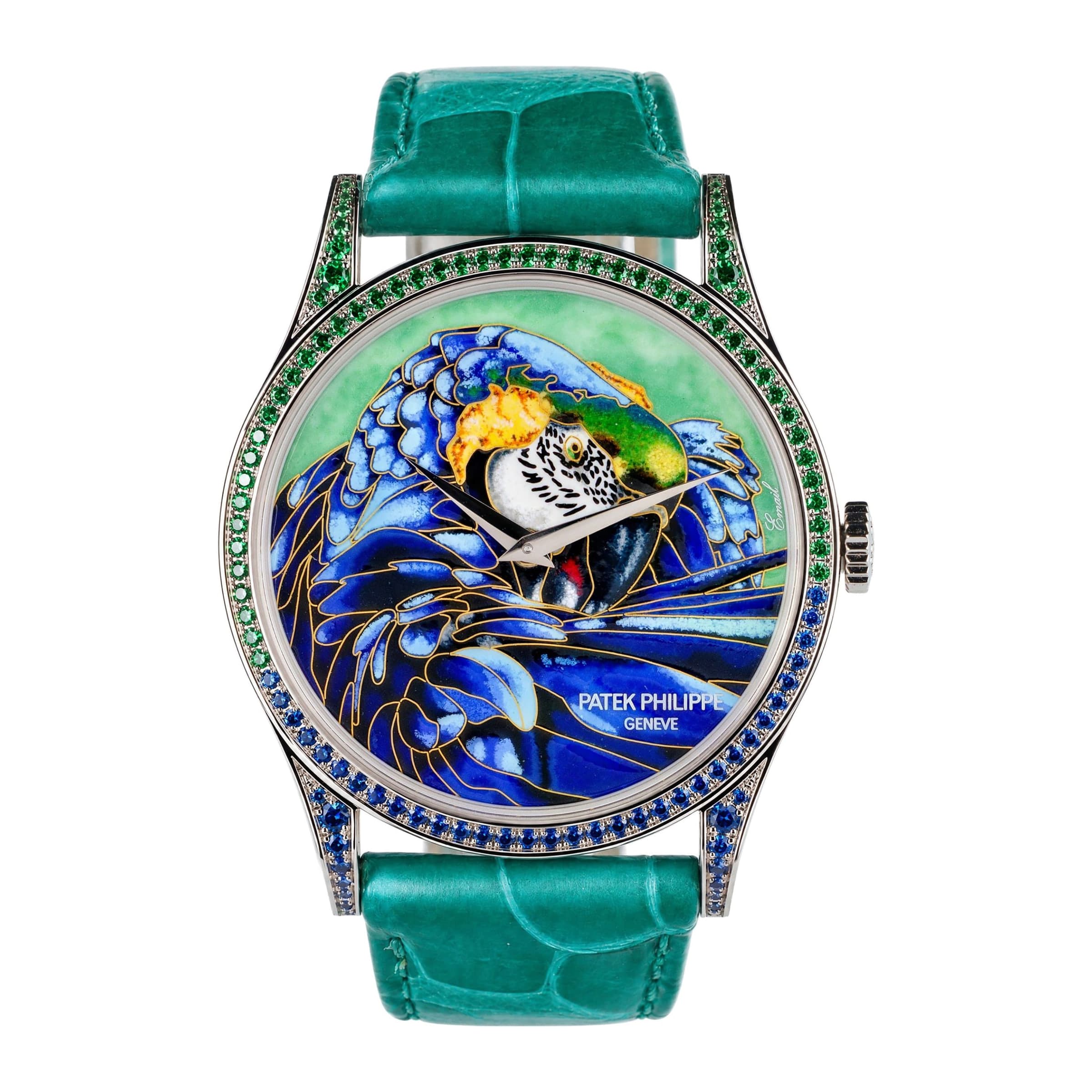 Patek Philippe Calatrava “Macaw on a Green Ground” Ref. 5077/215G-001 · White Gold · 38mm