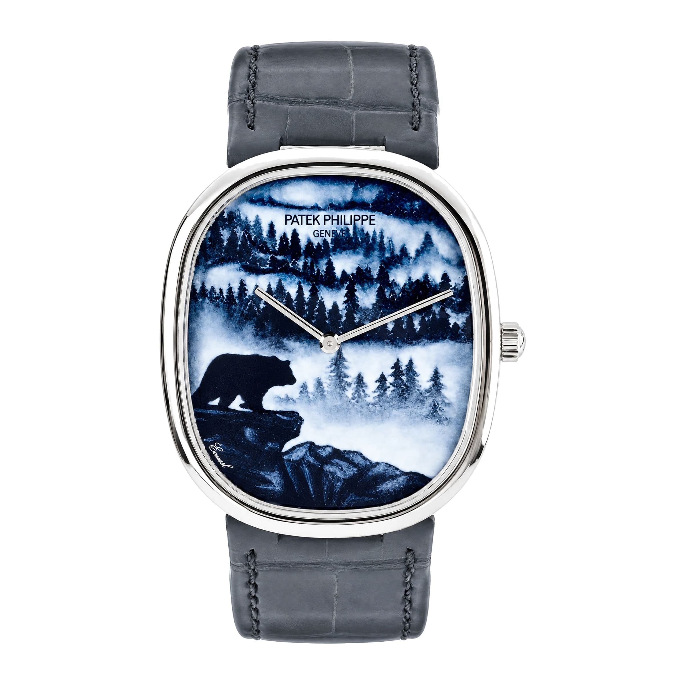 Patek Philippe Golden Ellipse “Bear in the Mist” Ref. 5738/50G-034 · White Gold · 34.5 x 39.5mm